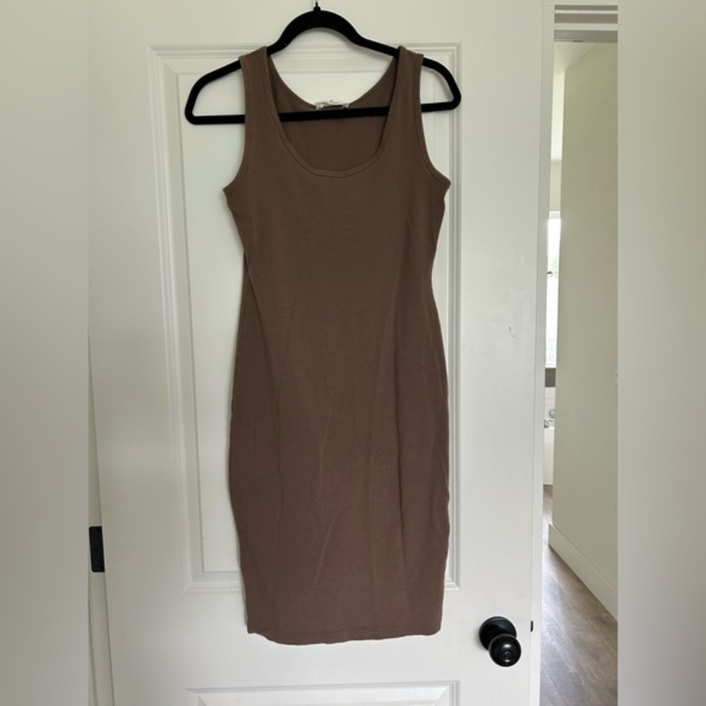 Zenana Outfitters Brown Sheath Midi Dress